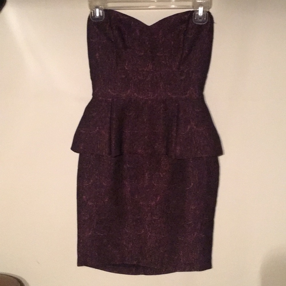 Strapless purple dress